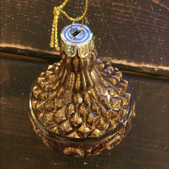 New Hand Blown Glass Christmas Tree Ornament Elegant Copper Vintage Dreidel Top - Picture 3 of 13